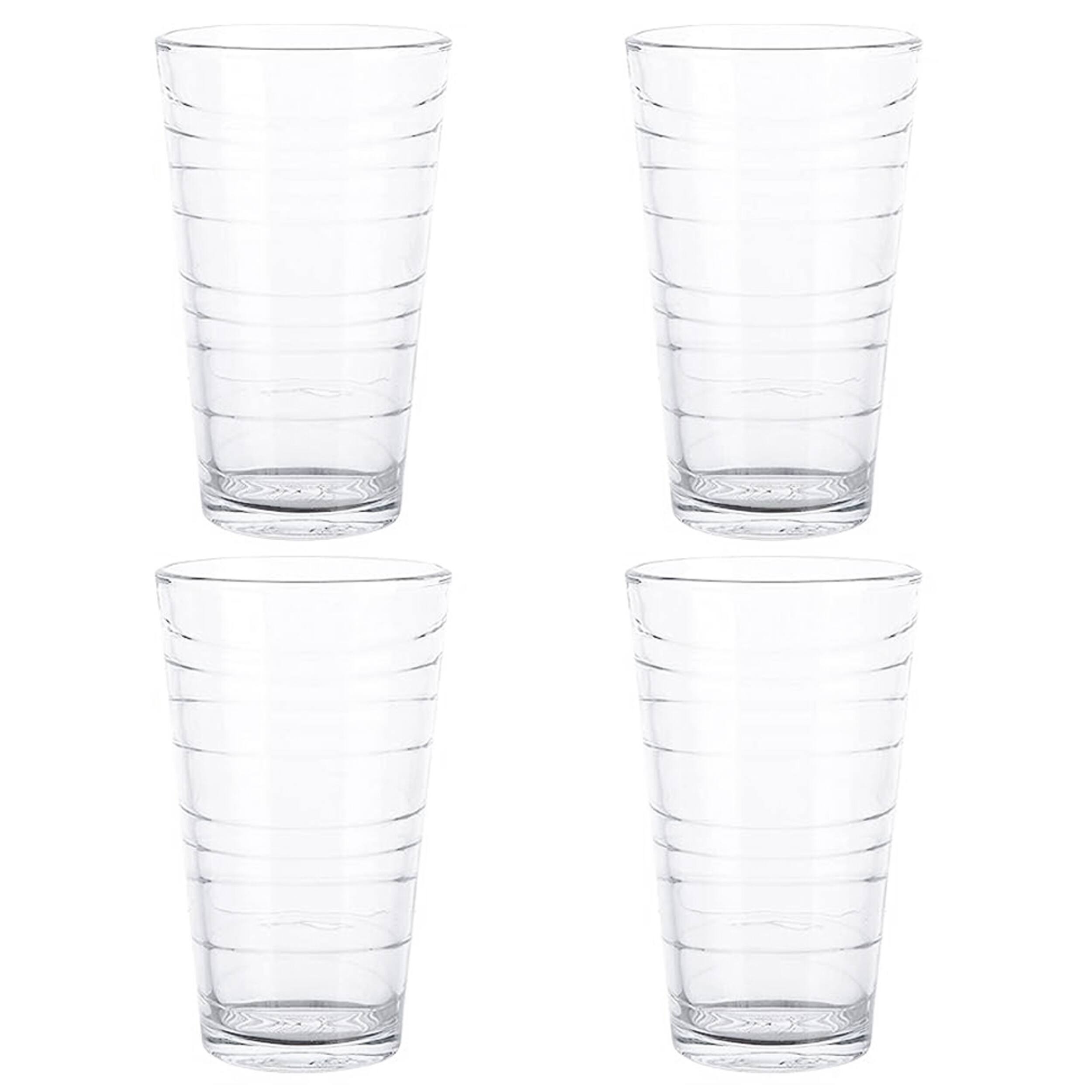 Gibson - Home 4 Piece 16 Ounce Swirl Glass Tumbler Set - Clear