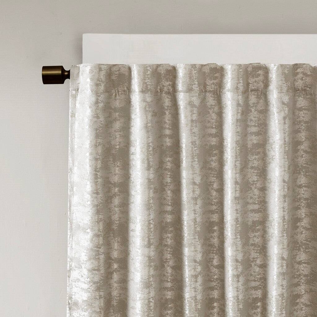 Alt View 9. BreeBe - Jacquard Lined Total Blackout Rod Pocket/Back Tab Curtain Panel(Only 1 Pc Panel) - Grey, Silver.