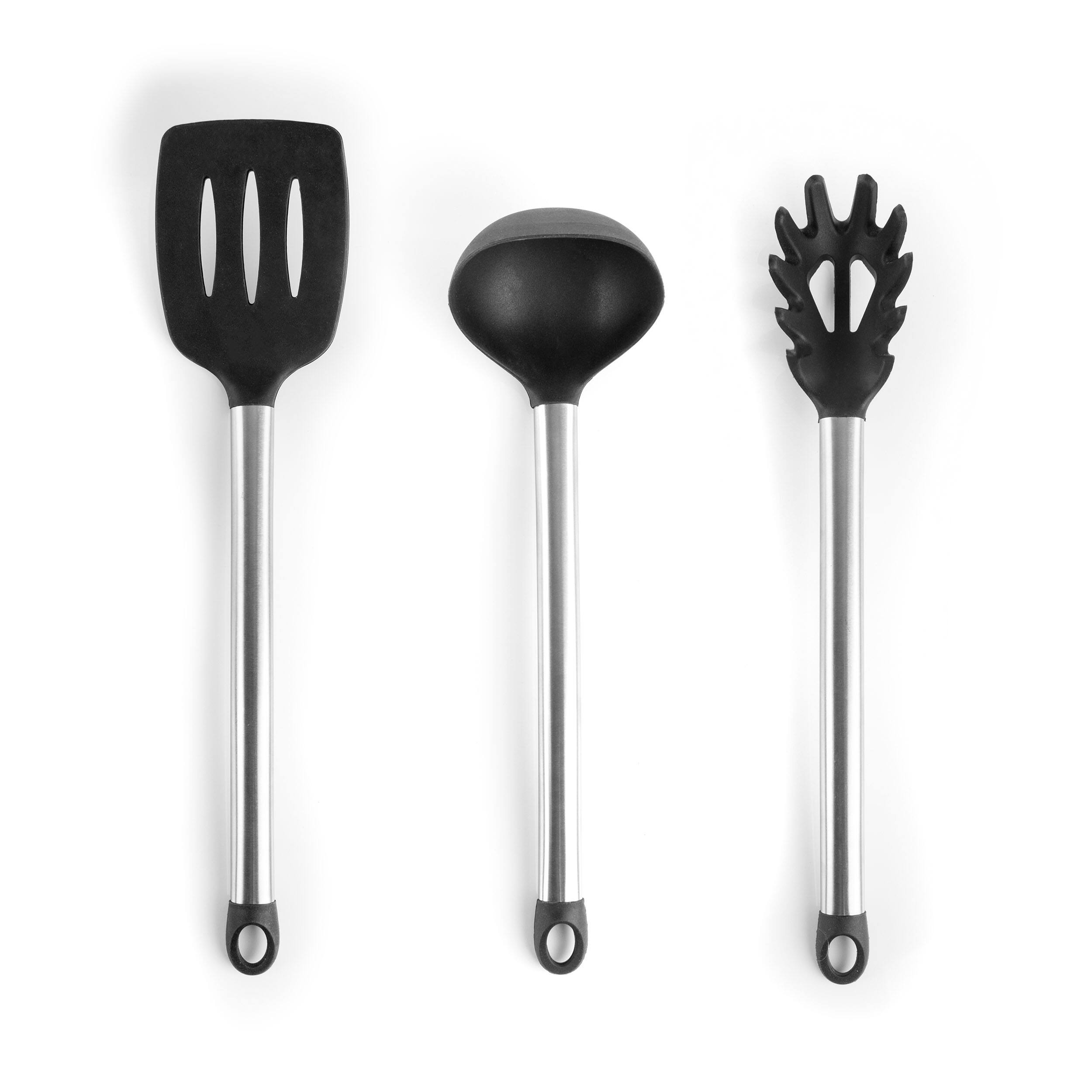 Alt View 1. MegaChef - MegaChef Gray Silicone and Stainless Steel Cooking Utensils, Set of 14 - Gray.