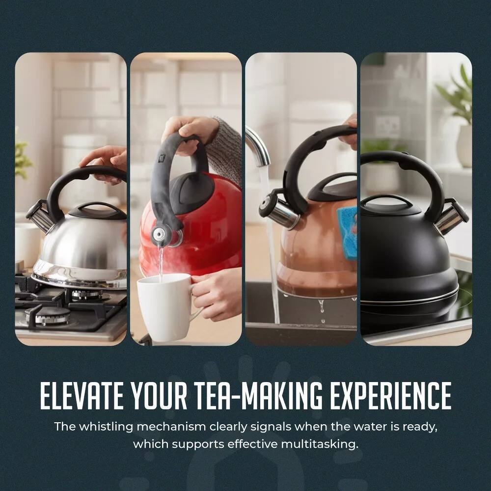 ELEVATE YOUR TEA-MAKING EXPERIENCE

The whistling mechanism clearly signals when the water is ready, which supports effective multitasking.