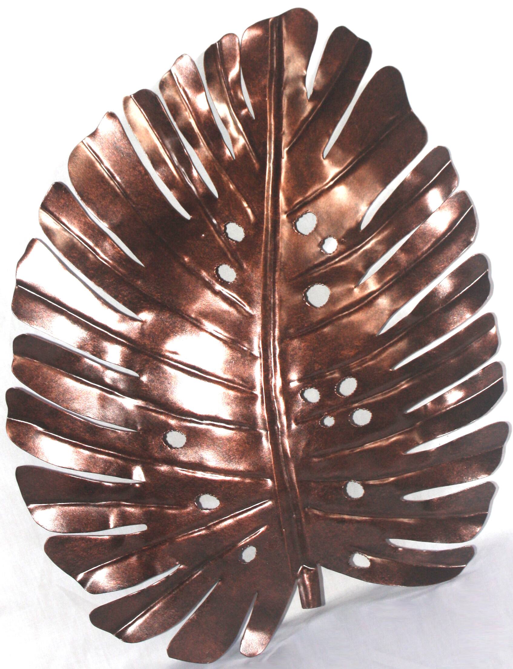 Dart - Iron Philodendron Leaf Wall Décor New - Brown