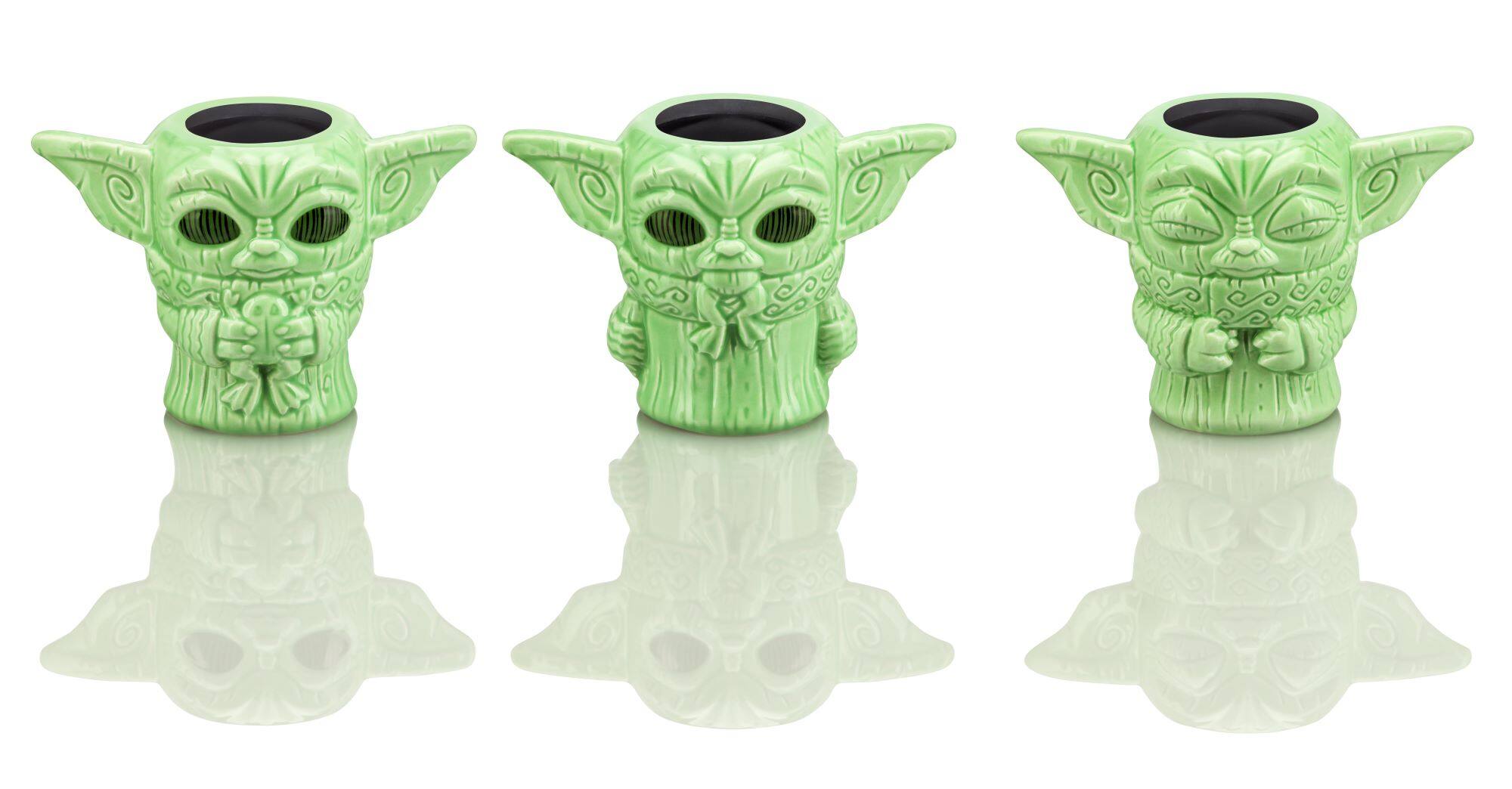 Front. Star Wars - Geeki Tikis Star Wars Mandalorian The Child Mini Muglets | Set of 3 | 2.5 Ounces - Green.