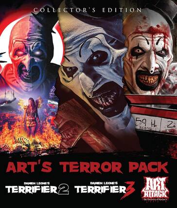 Front. Art's Terror Pack: Terrifier 2 / Terrifier 3 / Art Attack: The Dissection of Terrifier 3 - BLU-RAY.