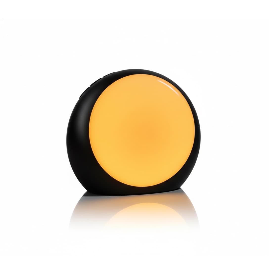 Front. FINEAK - Brown &Black Noise Machine with 30 Sounds, 12 Lights, Auto-Timer - Memory Function for All Ages & Office - Black.