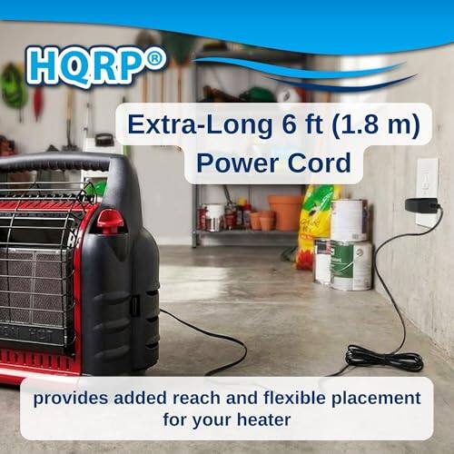 HQRP Extra-Long 6 ft (1.8 m) Power Cord provides added reach and flexible placement for your heater
