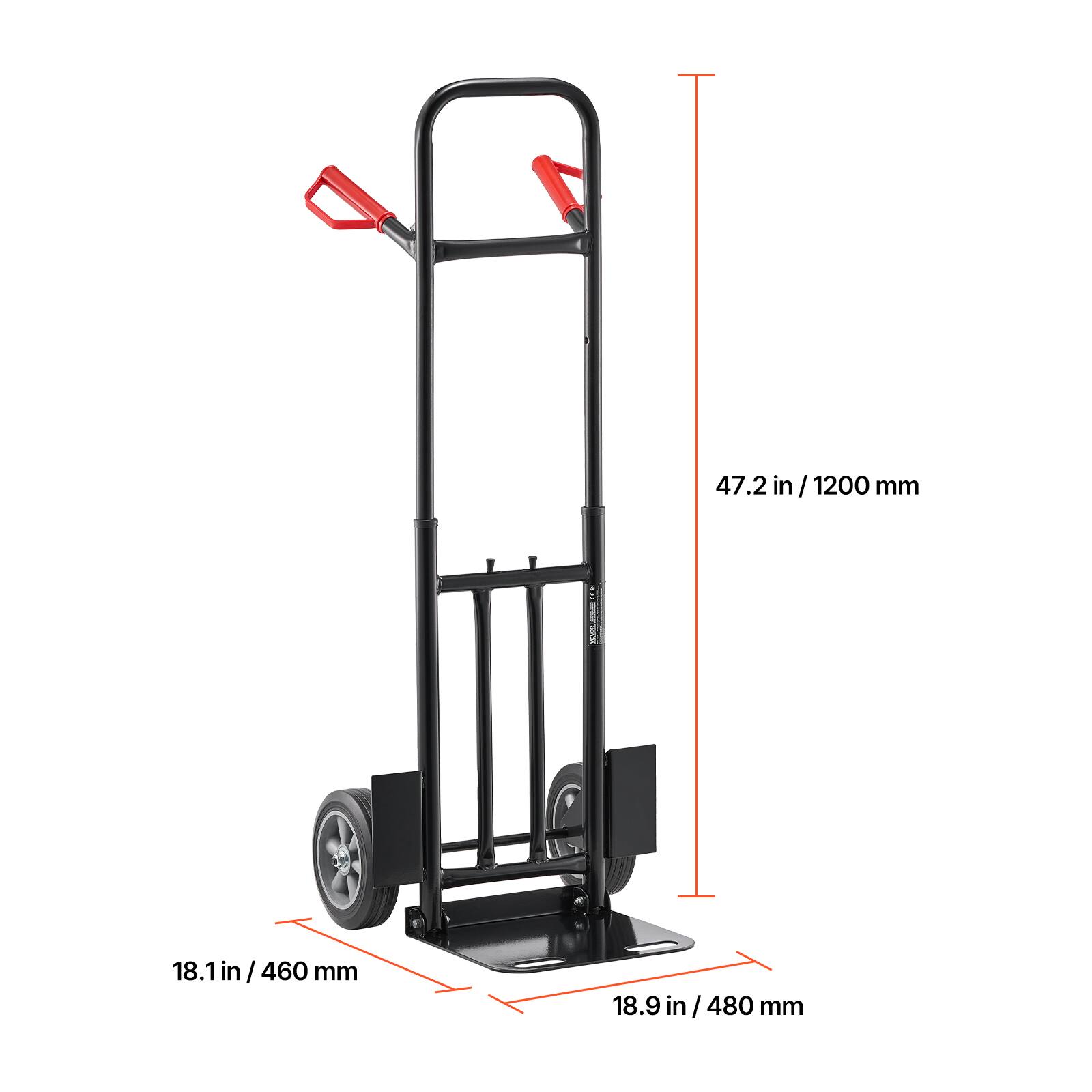 47.2 in / 1200 mm  
18.1 in / 460 mm  
18.9 in / 480 mm