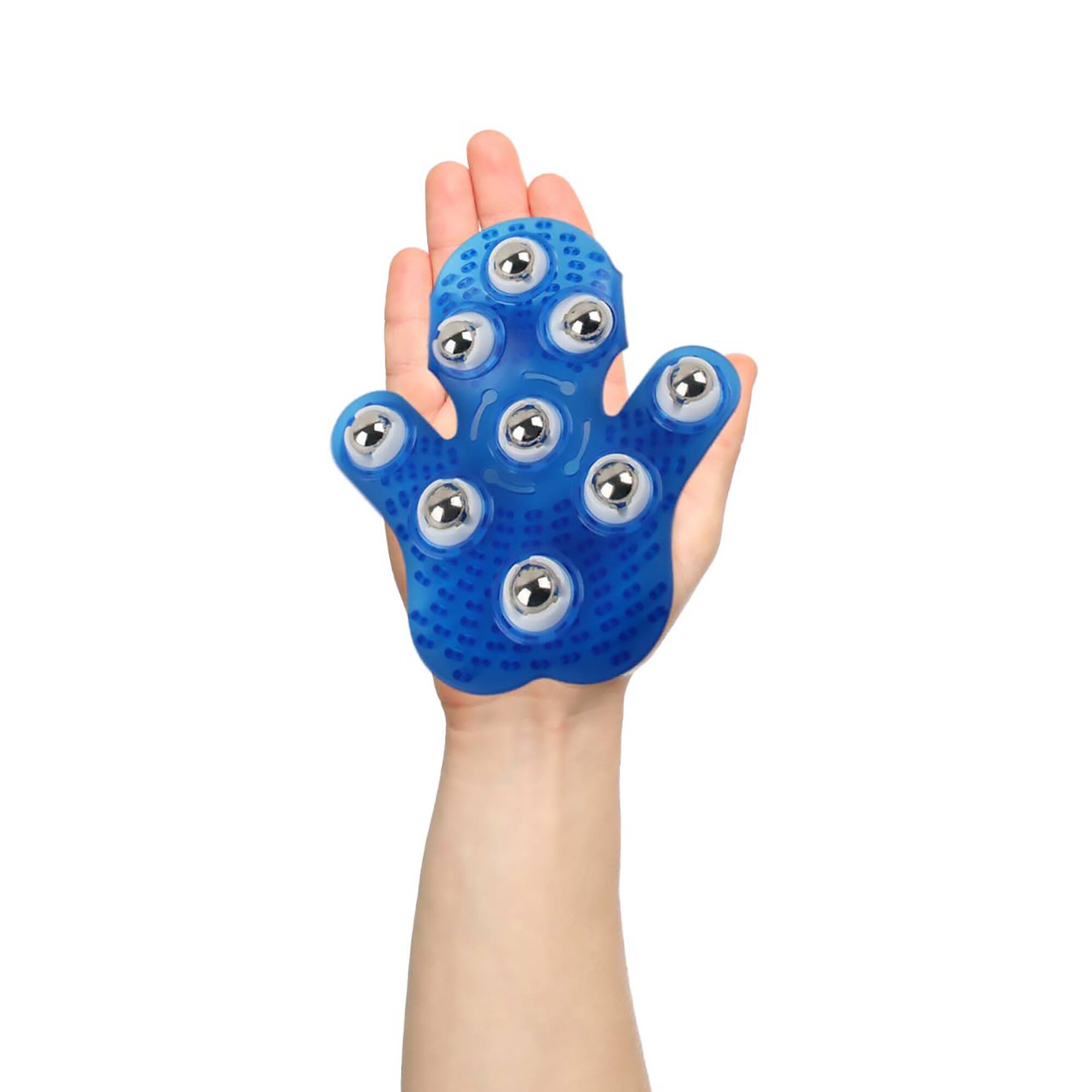 Angle. Pursonic - Palm Shaped Massage Glove - Blue.