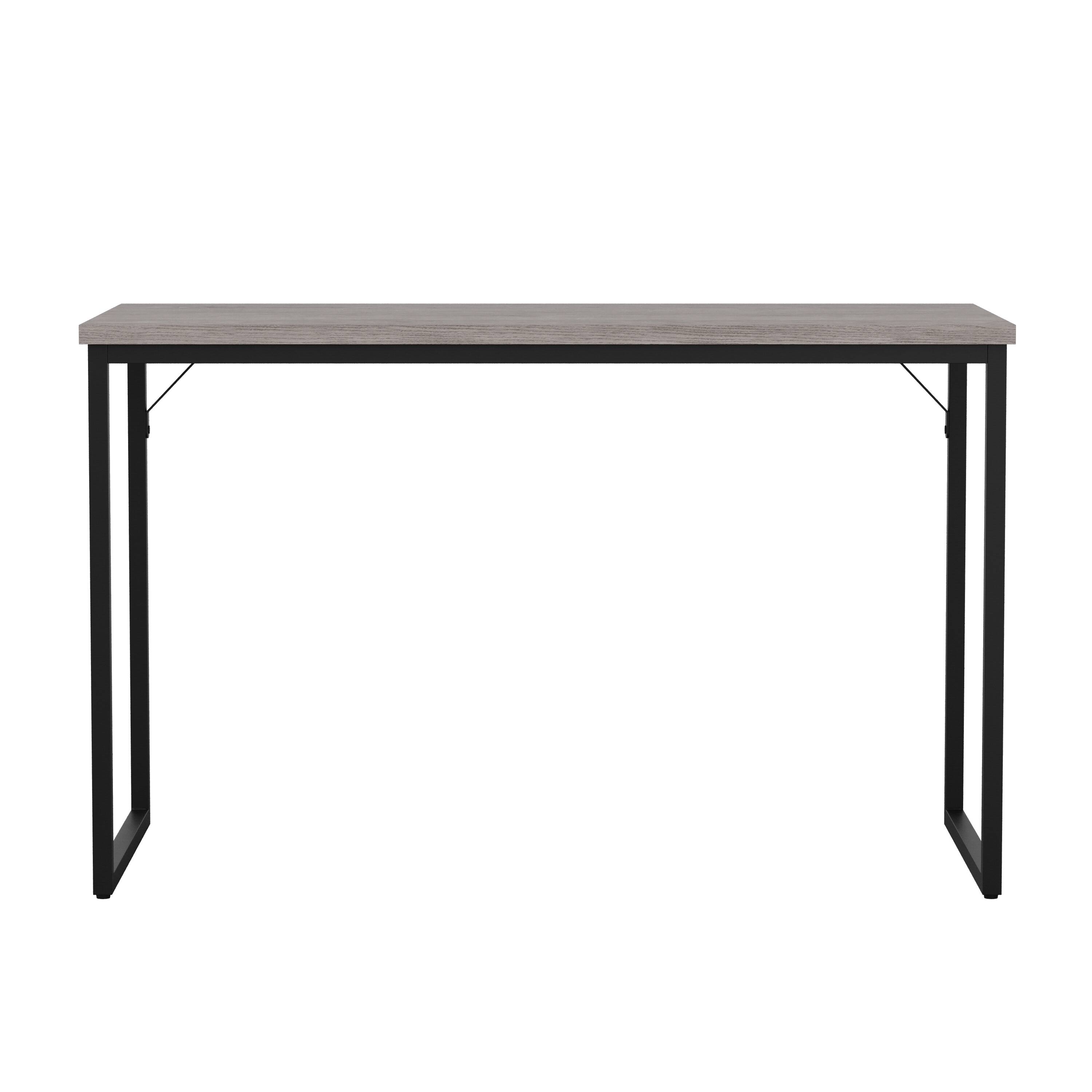 Alt View 19. Martha Stewart - Noah Gray Wood Grain Parsons Desk - Gray Top/Oil Rubbed Bronze Frame.