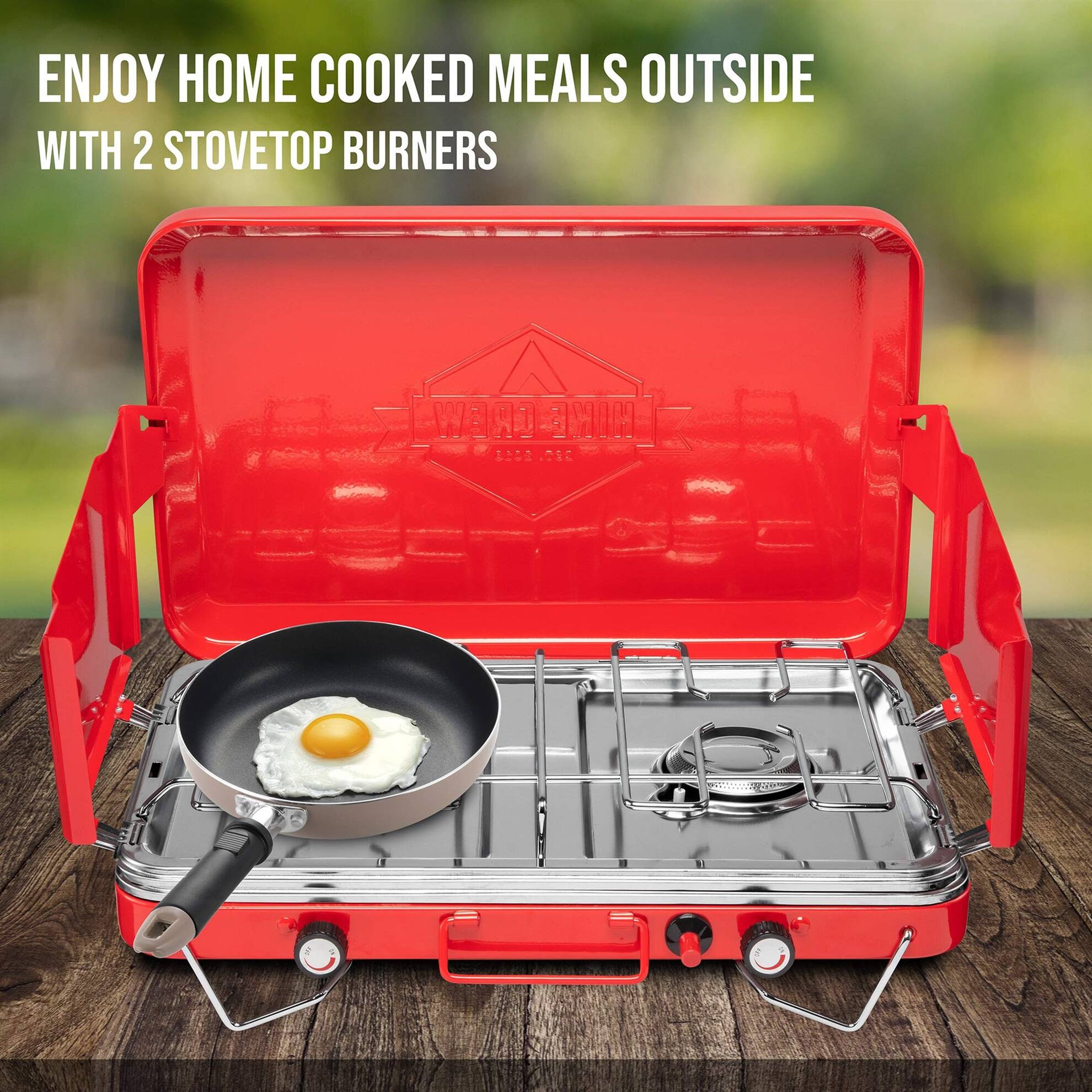 ENJOY HOME COOKED MEALS OUTSIDE WITH 2 STOVETOP BURNERS