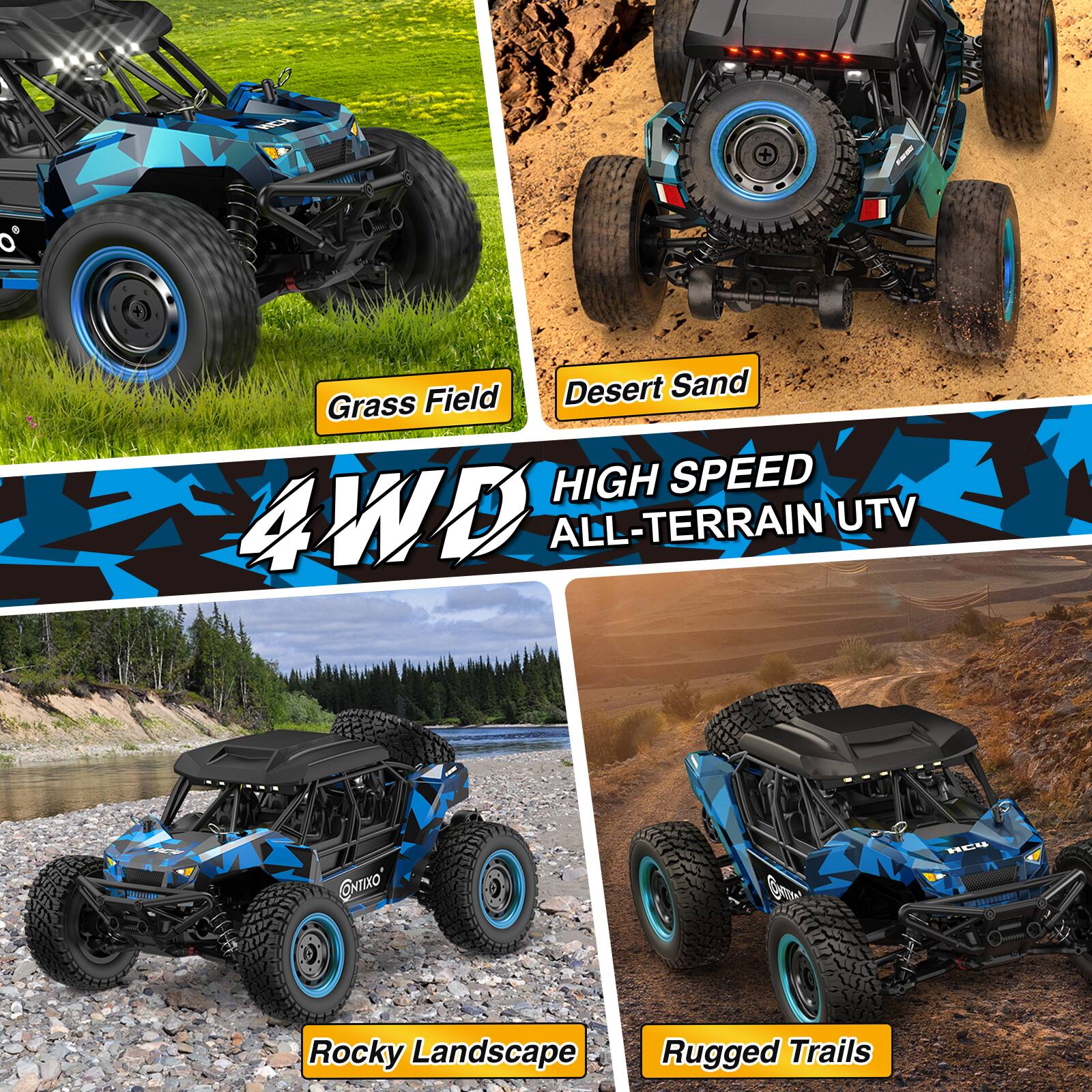 - Grass Field
- Desert Sand
- Rocky Landscape
- Rugged Trails

HIGH SPEED 4WD ALL-TERRAIN UTV