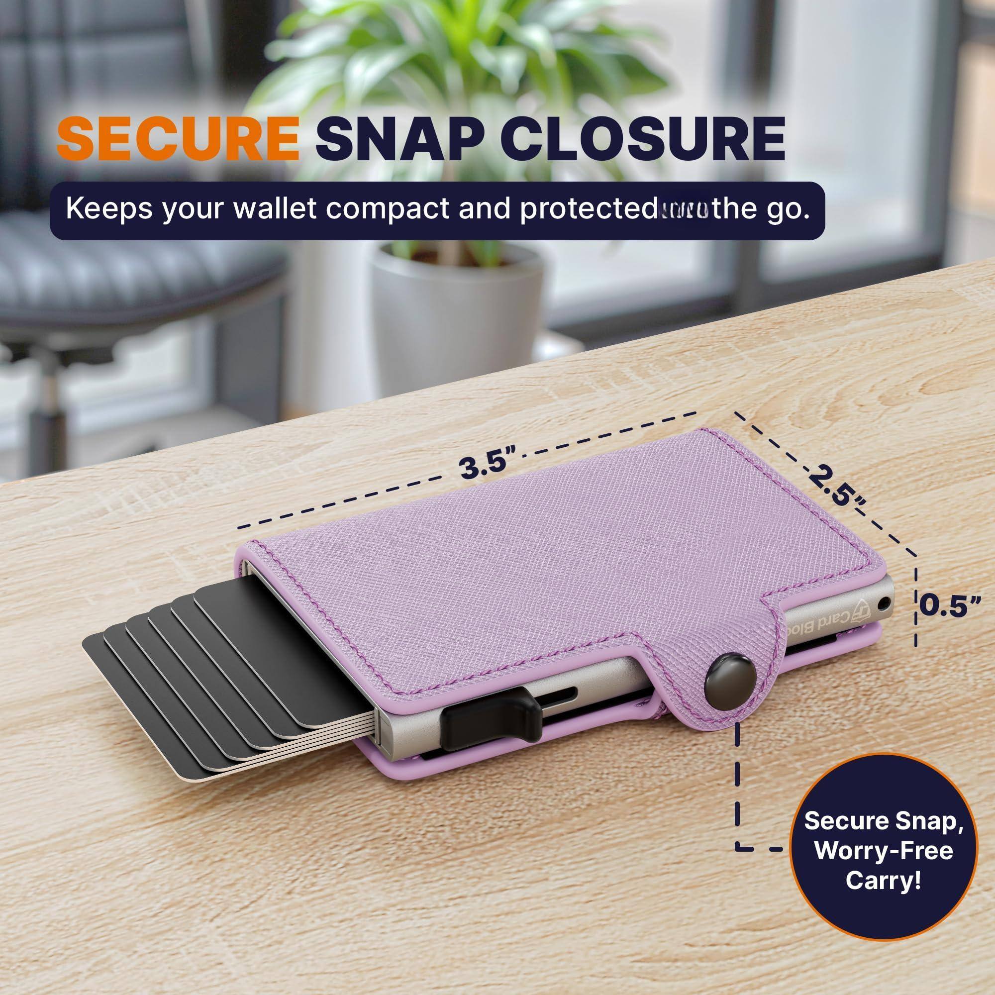 Left. Jadie Link - Small Rfid Wallet Women Slim Compact Travel Blocking Credit Card Holder Womens Smart Pop Minimalist Case Capacity 6-10 - Saffiano Light Pink.