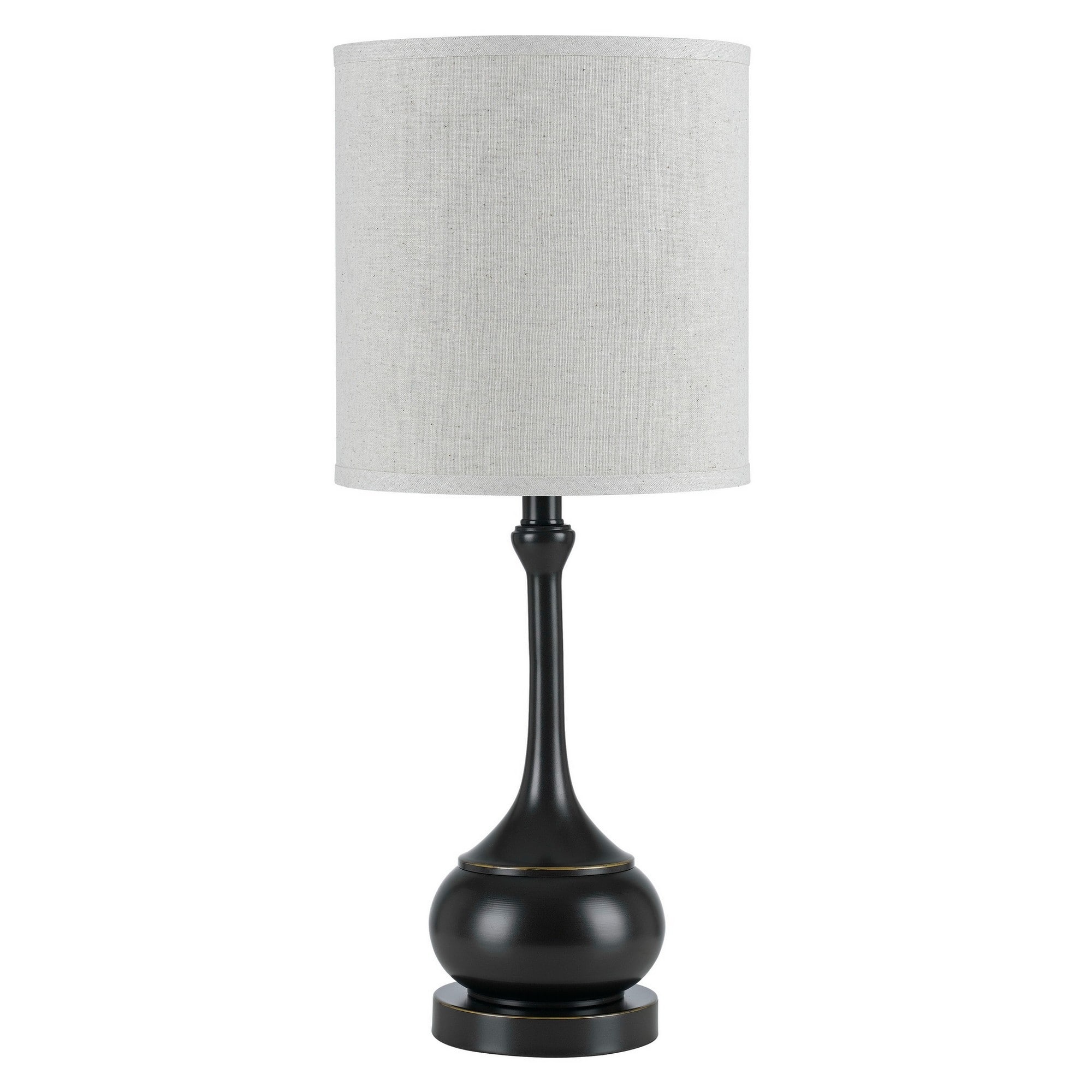 Manhattan Lane - Elongated Bellied Shape Metal Accent Lamp with Drum Shade - Black