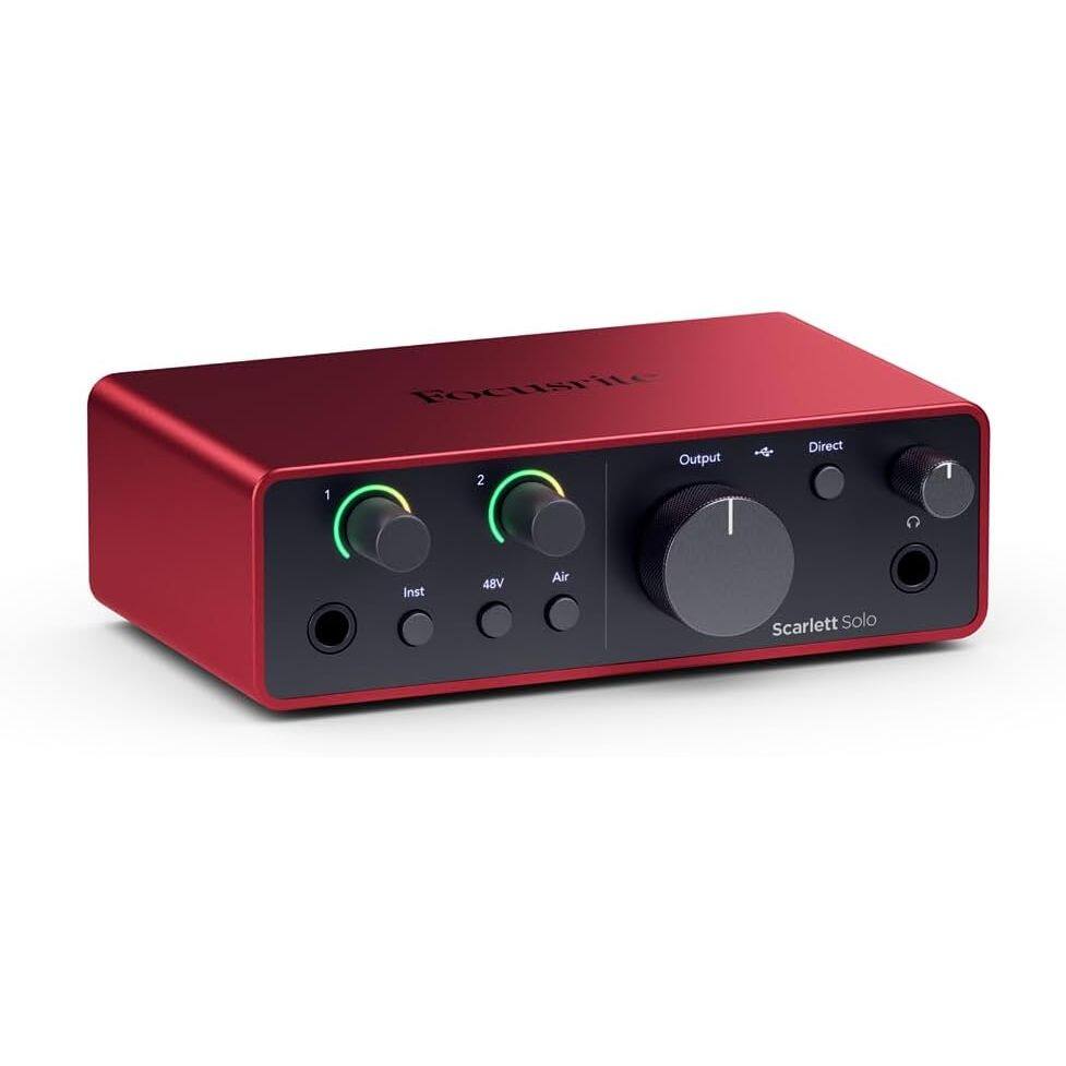 Focusrite Scarlett Solo

1. Input 1
2. Input 2
3. Output
4. Direct
5. Air
6. 48V
7. Inst