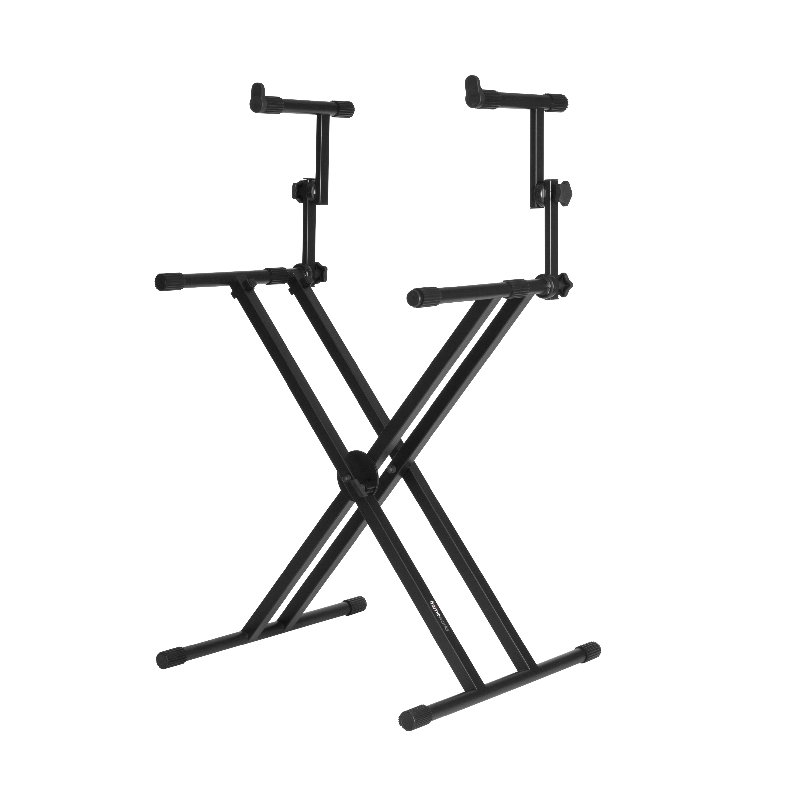 Front. Gator - Frameworks Deluxe 2-Tier X-Style Keyboard Stand with Heavy-Duty Steel Construction and Double Brace Adjustable Frame - Blue.