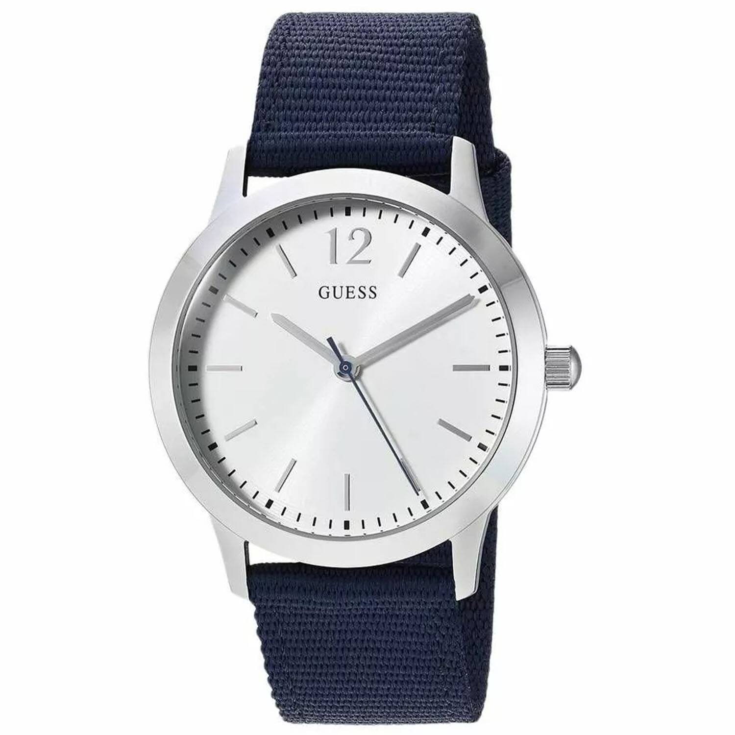 Front. Guess - Guess Men's Exchange White Dial Watch - W0976G2 - White.