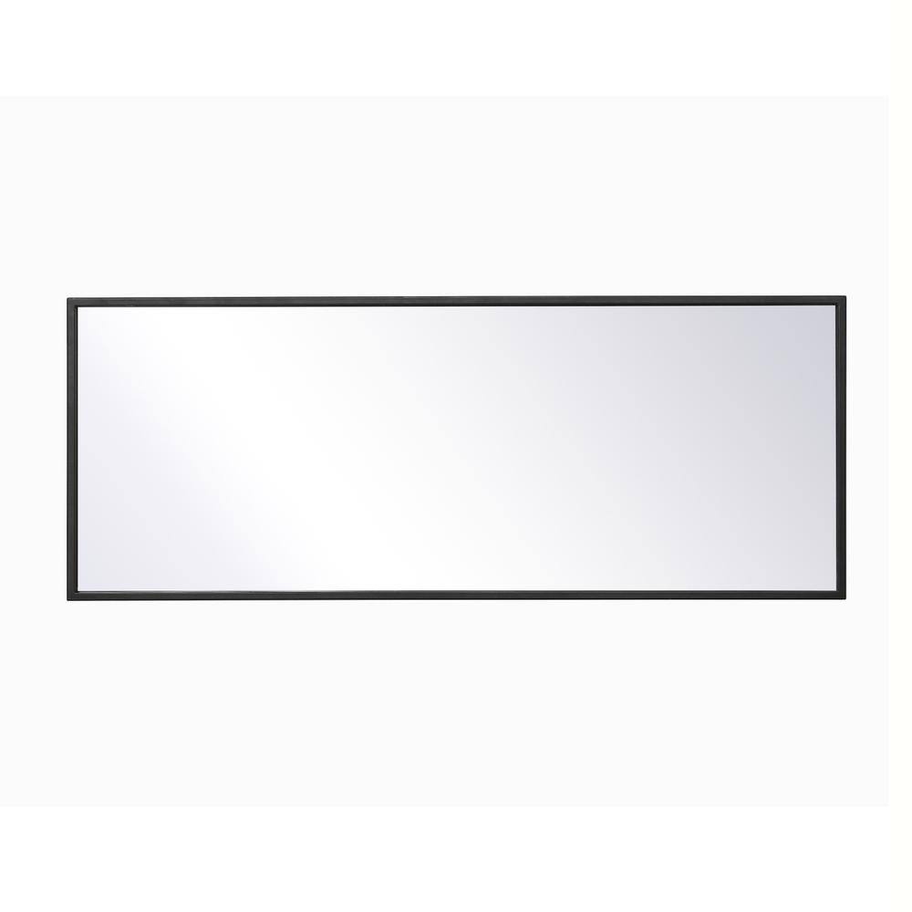 Left. Elegant Decor - Metal frame rectangle mirror 14 inch in Black - Black.