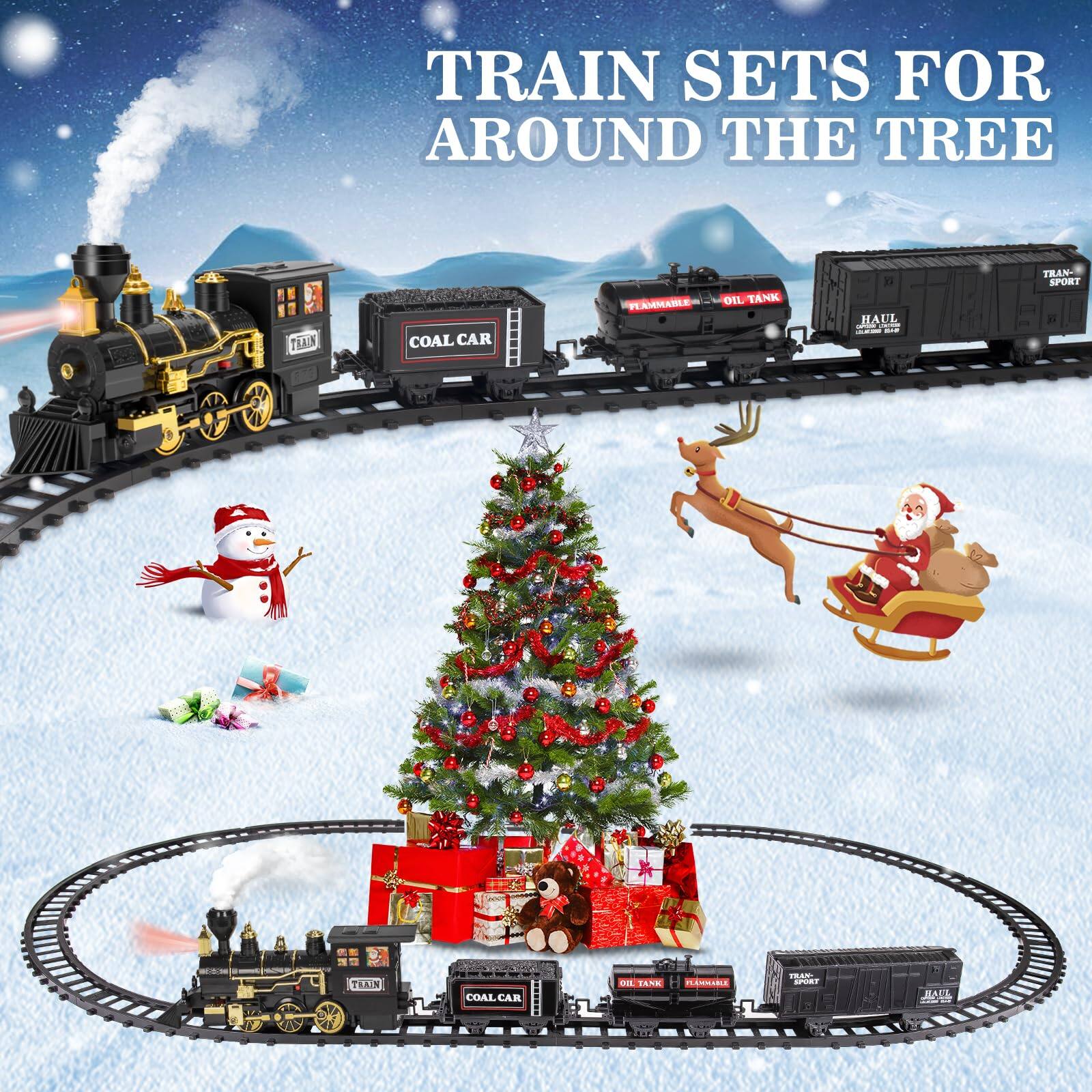TRAIN SETS FOR AROUND THE TREE

- COAL CAR
- FLAMMABLE OIL TANK
- TRANSPORT
- HAUL