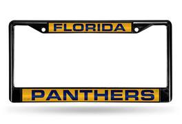 Rico Industries - Florida Panthers NHL Black Metal Laser Cut License Plate Frame - Multi