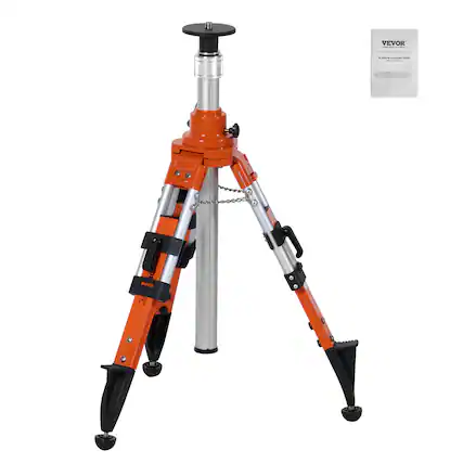 Front. VEVOR - Laser Level Tripod Stand, 5/8"-11 Thread Mount, 27.16-67.71 inch Height Adjustment Heavy Duty Survey Tripod - Aluminum Natural Color.