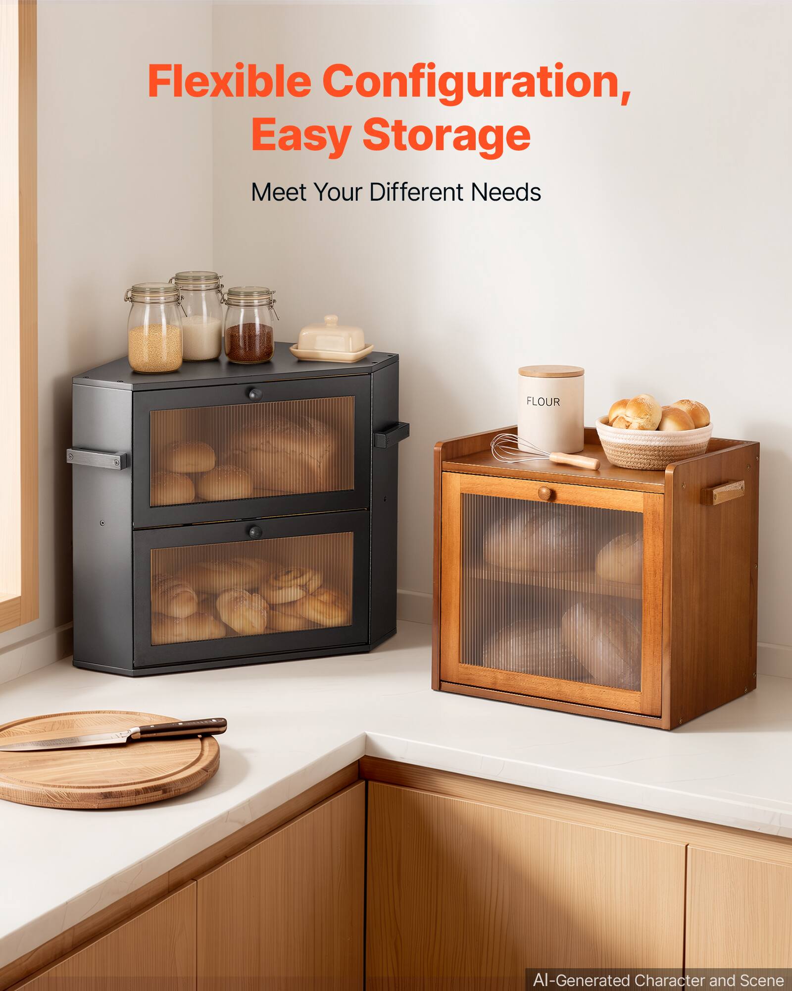 Flexible Configuration, Easy Storage  
Meet Your Different Needs  

FLOUR  

AI-Generated Character and Scene