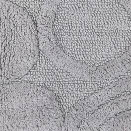 Knightsbridge - Orbit Cotton Bath Rug with Non-Skid Back - Silver