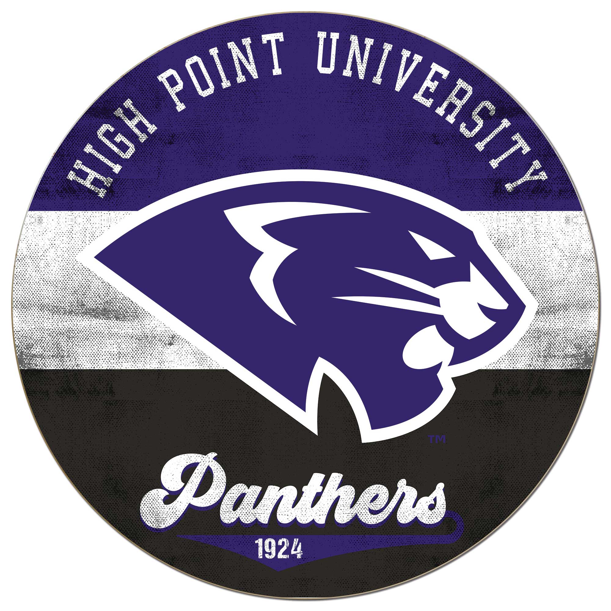 High Point Panthers 20'' x 20'' Retro Logo Circle Sign