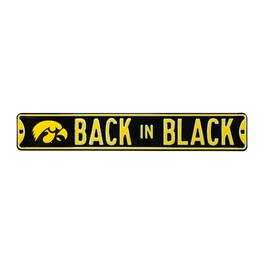 Authentic Street Signs - Iowa Hawkeyes 6" x 36" College Ave Street Sign - Black