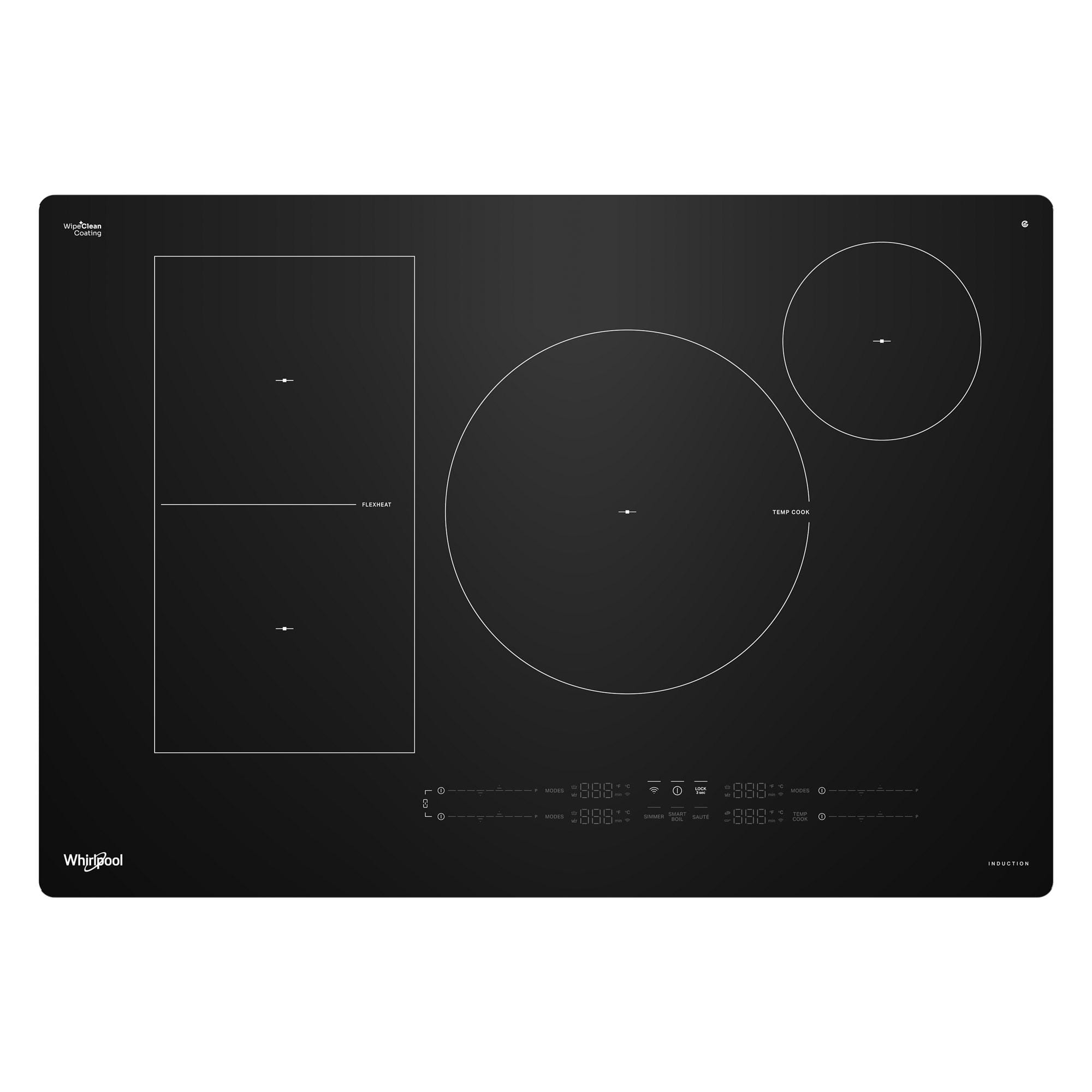Whirlpool - 30" Electric Induction Cooktop with Temp Cook Technology and WipeClean Coating - Black - Front_Zoom