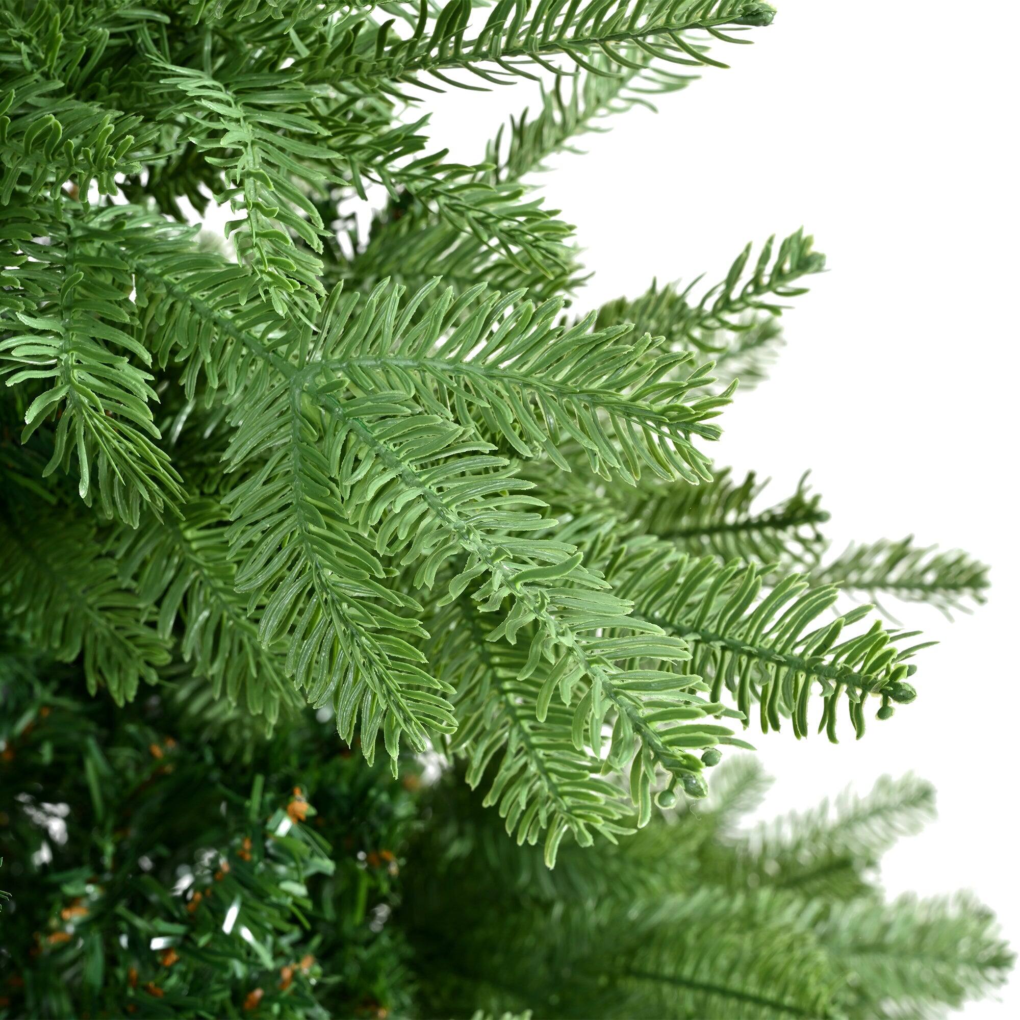 Alt View 2. BreeBe - Premium Unlit Green 7FT Christmas Tree with PE PVC Mixed Dense Branches - Green.