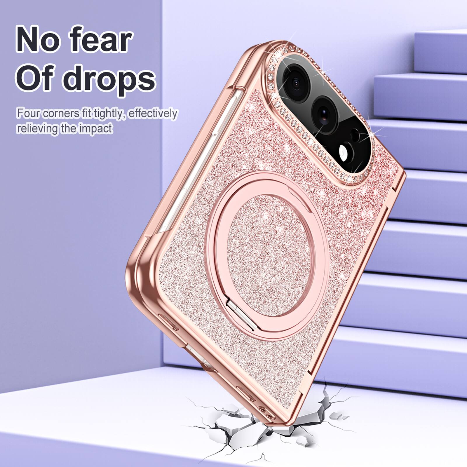 No fear of drops  
Four corners fit tightly, effectively relieving the impact