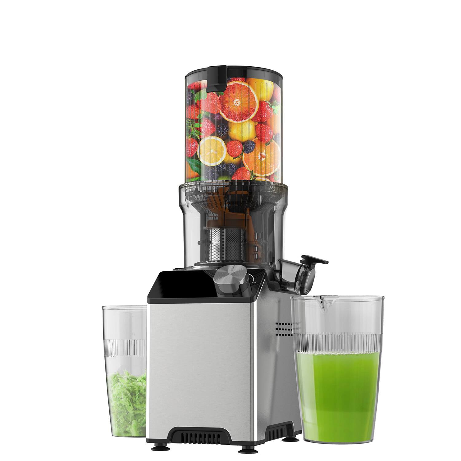 "WHALL - Cold Press Slow Masticating Juicer, 4.5"" Extra Large Feed Chute, Touchscreen, Reverse Function - Gray" price history on PriceWatchPro