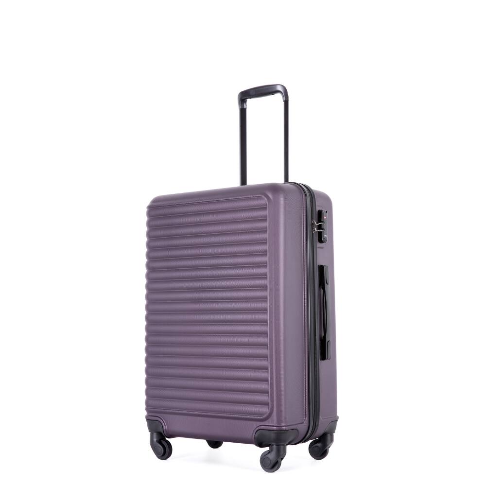 Back. Ropilly - Ropilly 3 Piece Luggage Set Purple ABS Hardshell Suitcase with Wheels - Purple.