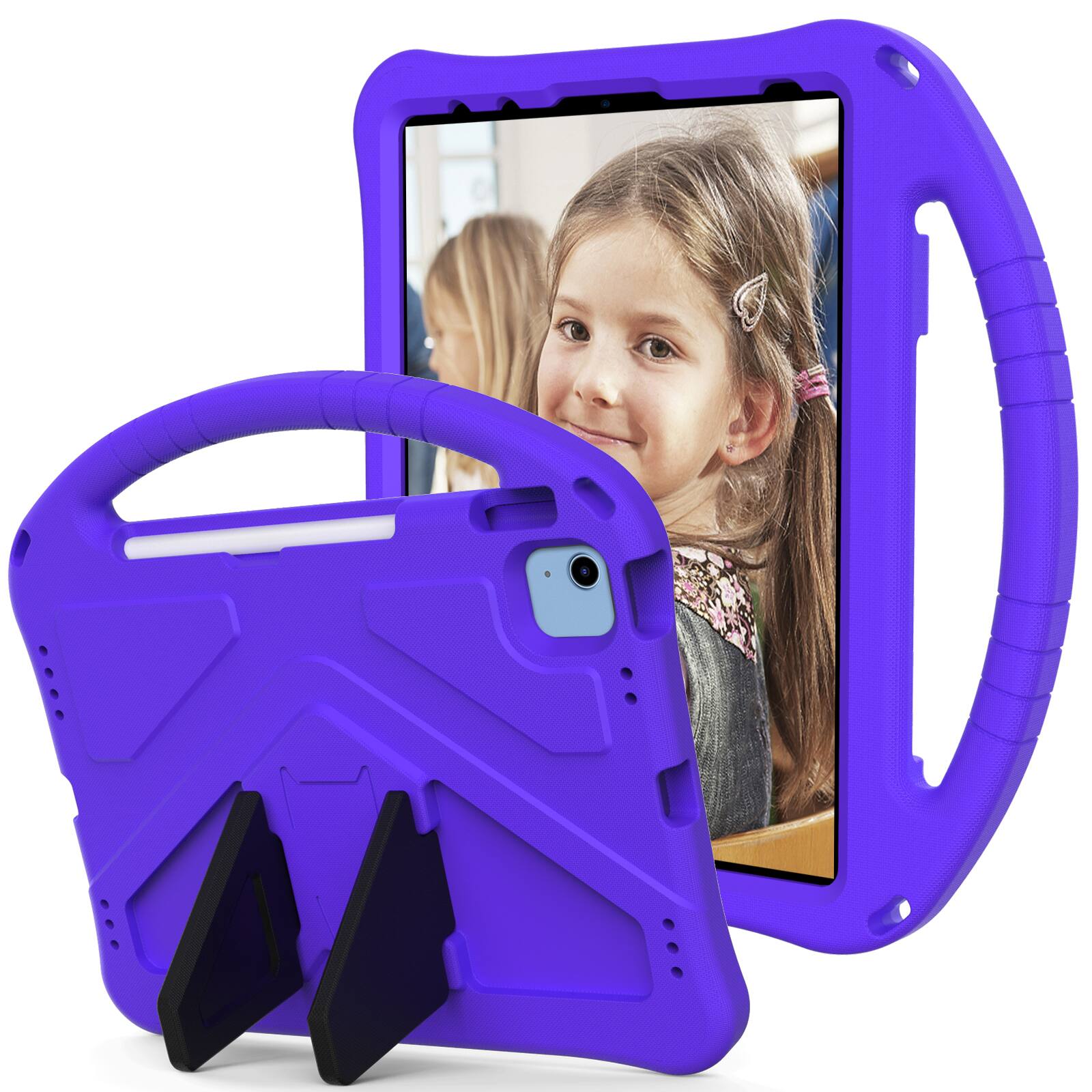 Dteck - For Apple iPad mini (A17 Pro) 2024/iPad mini 6th 2021 Lightweight EVA Shockproof Handle Stand Kids Case Cover - Purple