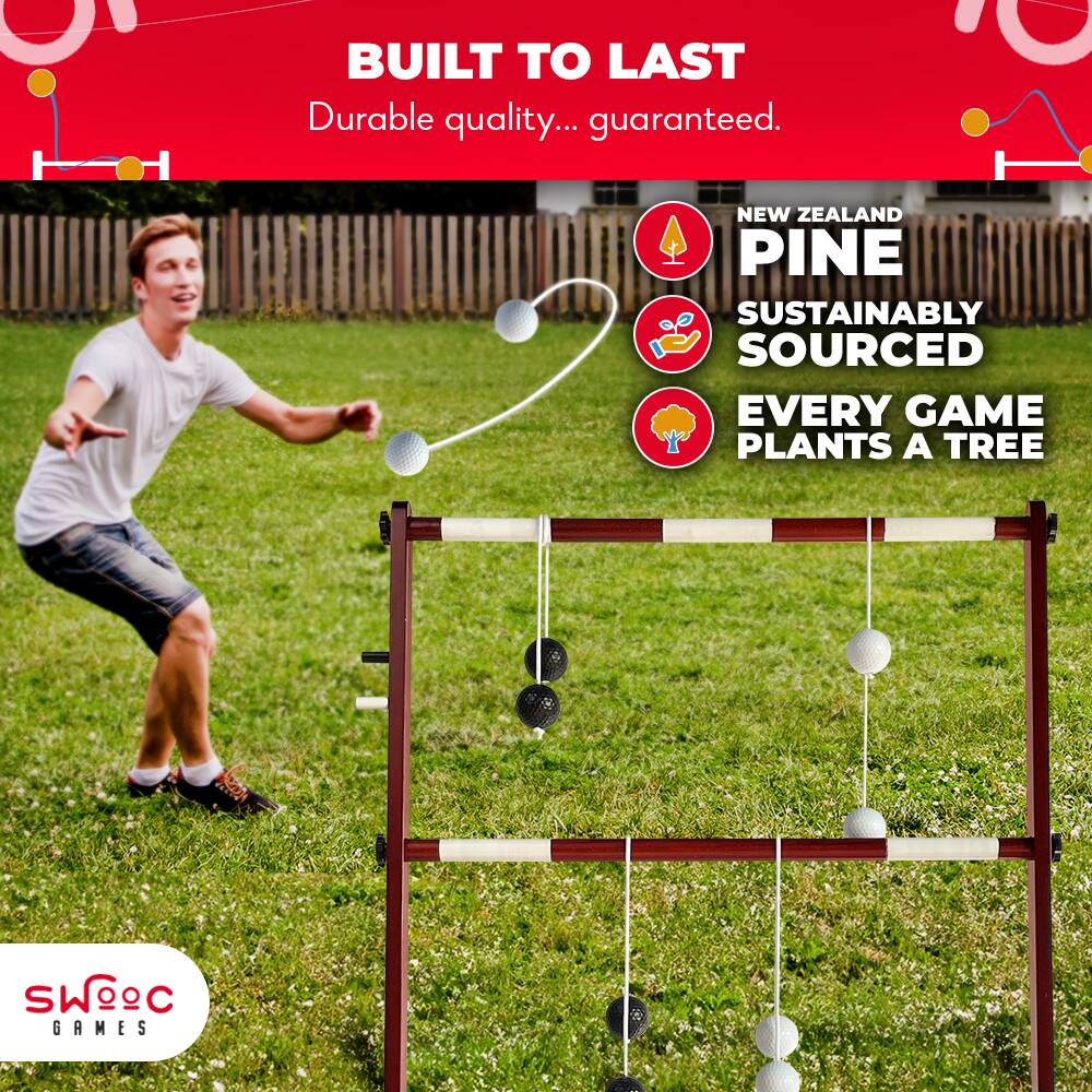 BUILT TO LAST  
Durable quality... guaranteed.  

NEW ZEALAND PINE  
SUSTAINABLY SOURCED  
EVERY GAME PLANTS A TREE  

SWec GAMES
