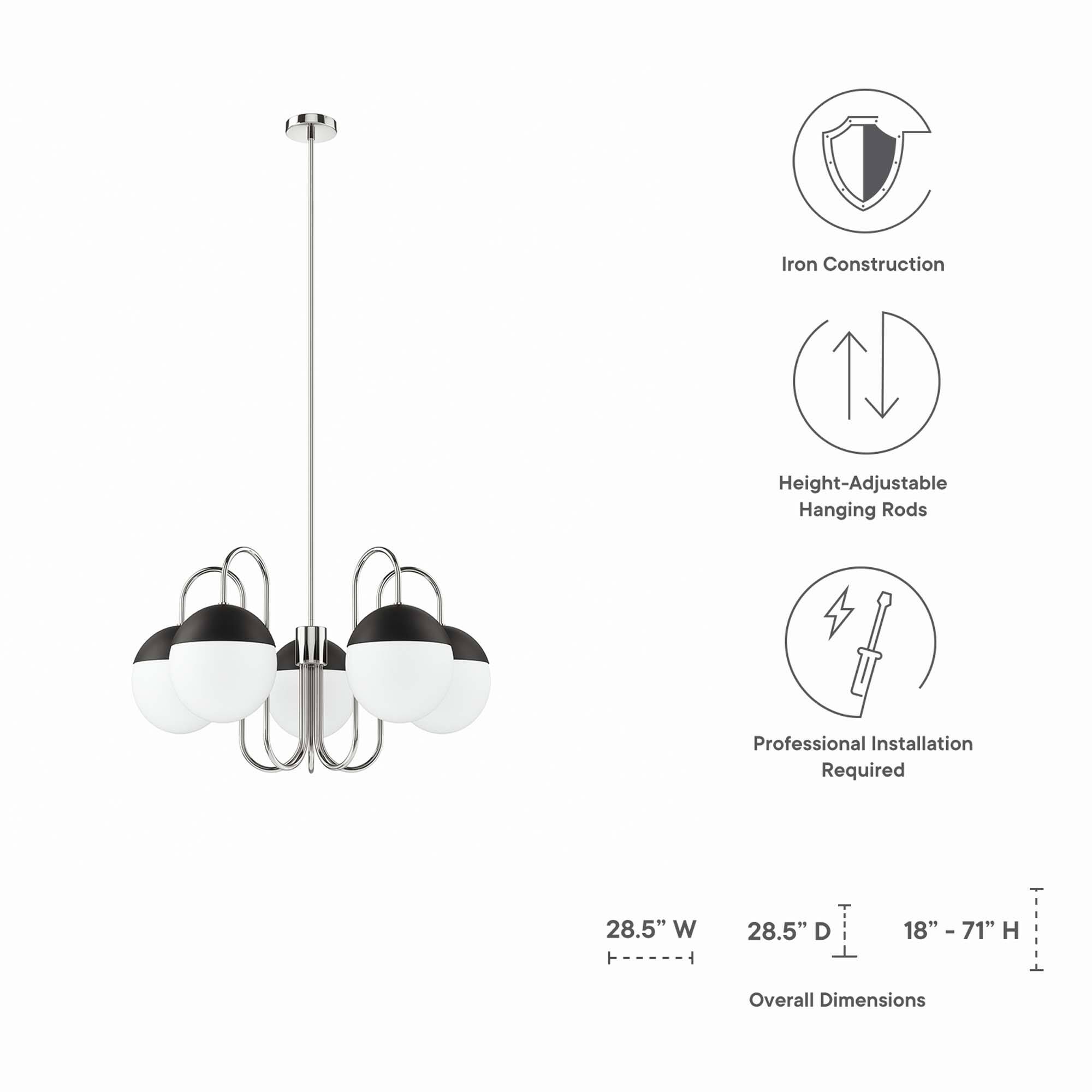 Iron Construction  
Height-Adjustable Hanging Rods  
Professional Installation Required  

28.5" W  
28.5" D  
18" - 71" H  

Overall Dimensions