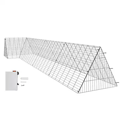 Front. VEVOR - Chicken Tunnels, 157.5 x 39.4 x 24.2 inch(LxWxH) Chicken Tunnels for Yard, Portable Chicken Tunnels for Outside - Black.
