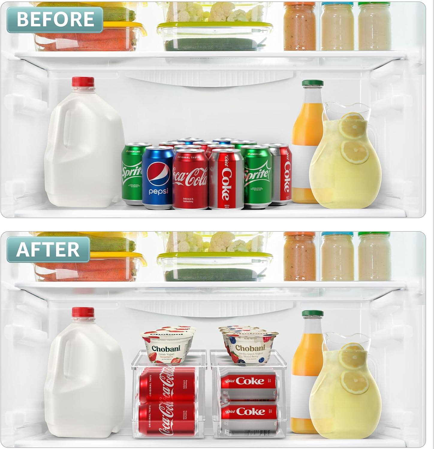 **BEFORE**

- Milk
- Sprite
- Pepsi
- Coca-Cola
- Orange Juice
- Lemonade

**AFTER**

- Milk
- Chobani (Greek Yogurt)
- Chobani (Greek Yogurt)
- Coca-Cola
- Orange Juice
- Lemonade