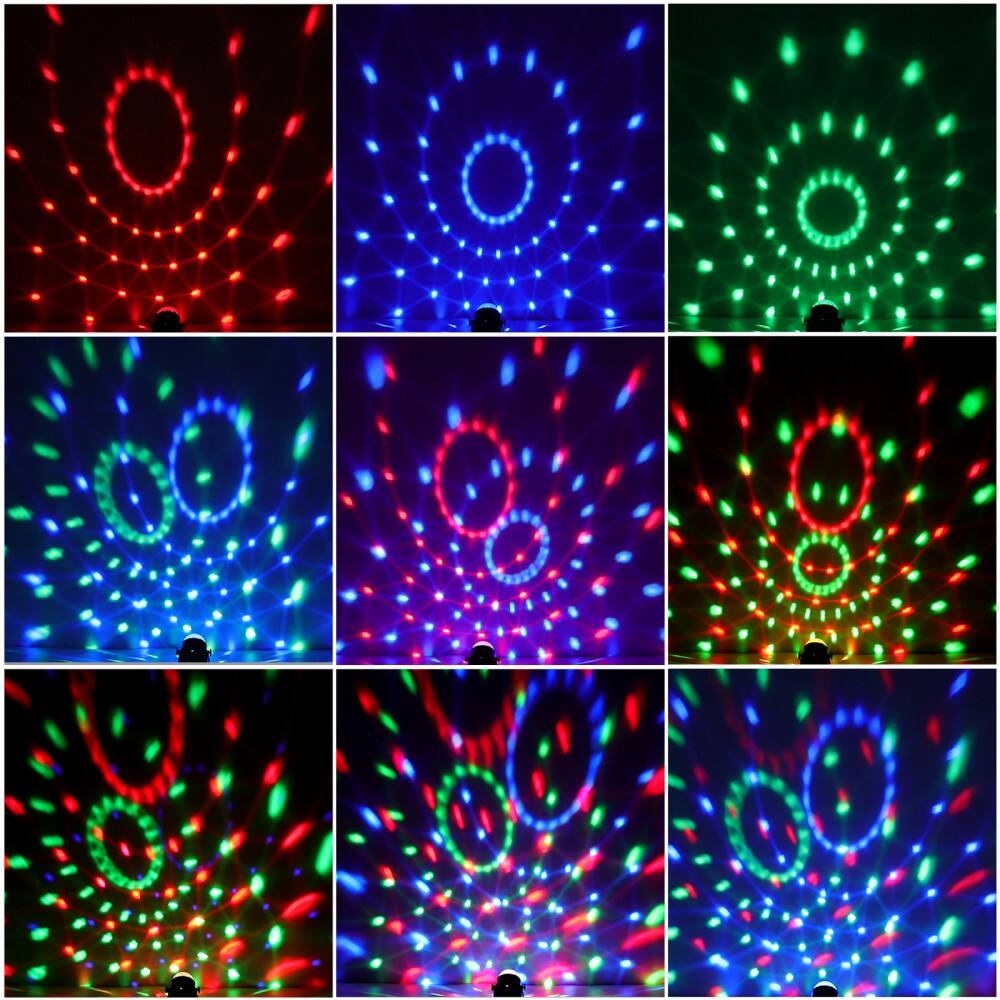 Left. UKing - Party Magic Disco Ball Light LED Club RGB Rotating Club DJ Stage Lights &Remote.