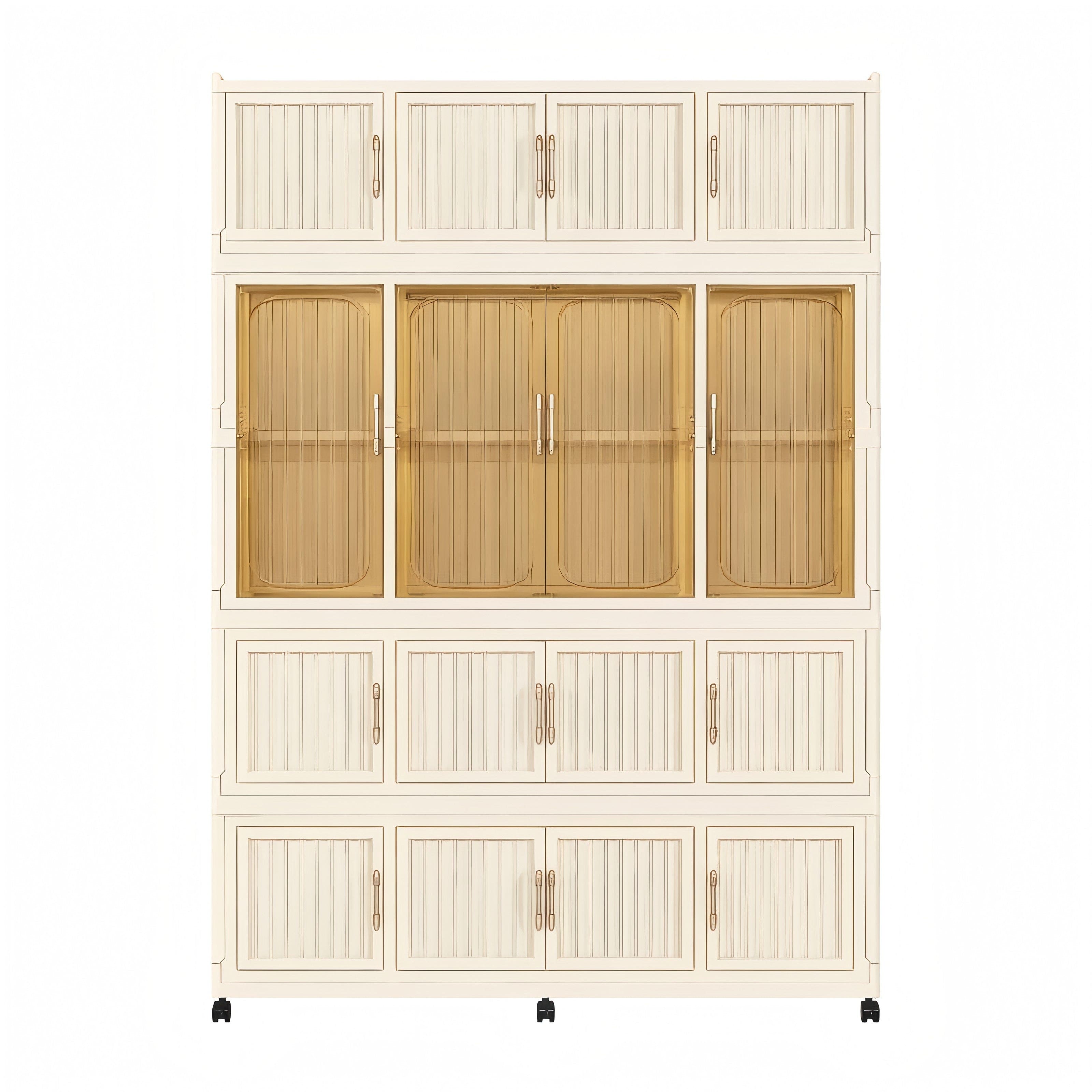 Boyel Living - Baby Storage Wardrobe 17 Magnetic Doors 17 Cubes 1 Hanging Rod - Cream White price history on PriceWatchPro