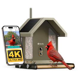 BIRDFY - Metal 2 4K Smart Bird Feeder with Camera, AI by Subscription, Dual-Band Wi-Fi, Night Vision, Solar Ready, Weatherproof - Moss Green