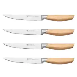 Henckels - Pakka 4-pc Steak Knife Set - Wood