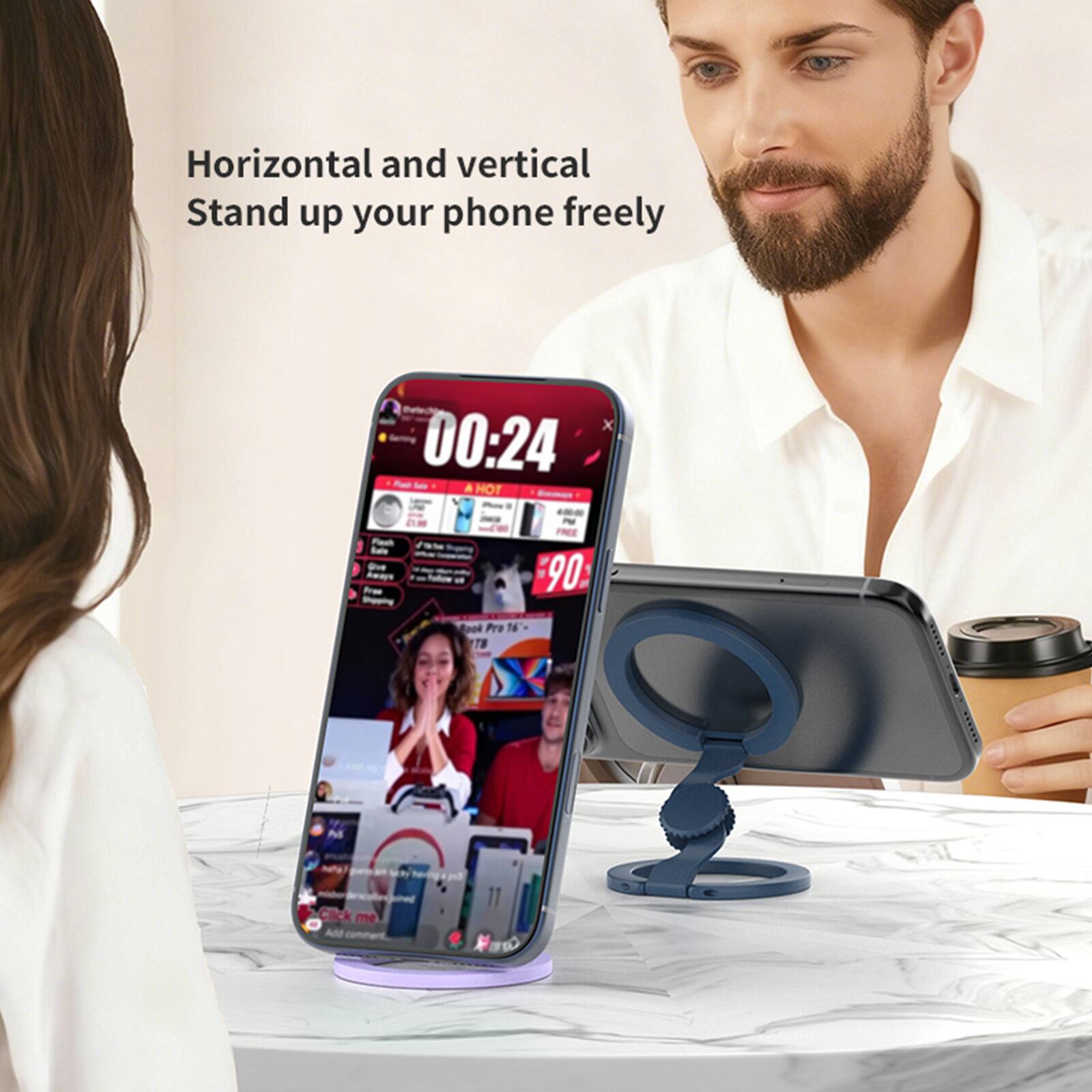 Horizontal and vertical Stand up your phone freely

00:24

A HOT 90

Book Pro Na T8

A me Add