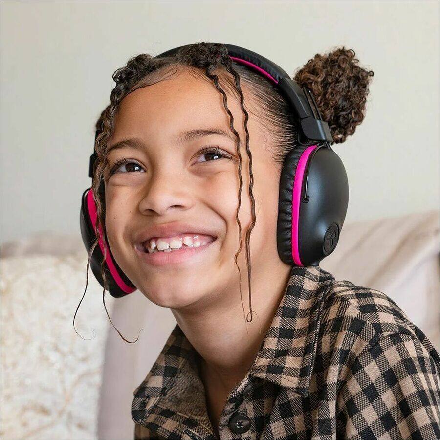 Alt View 2. JLab - JLab JBuddies Pro Wireless & Wired Over-Ear Kids Headphones - Stereo - AUX - Wired/Wireless - Bluetooth - 30 ft - 32 Ohm - Pink.