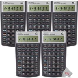 Five HP 10bII+ Financial Calculator - Black