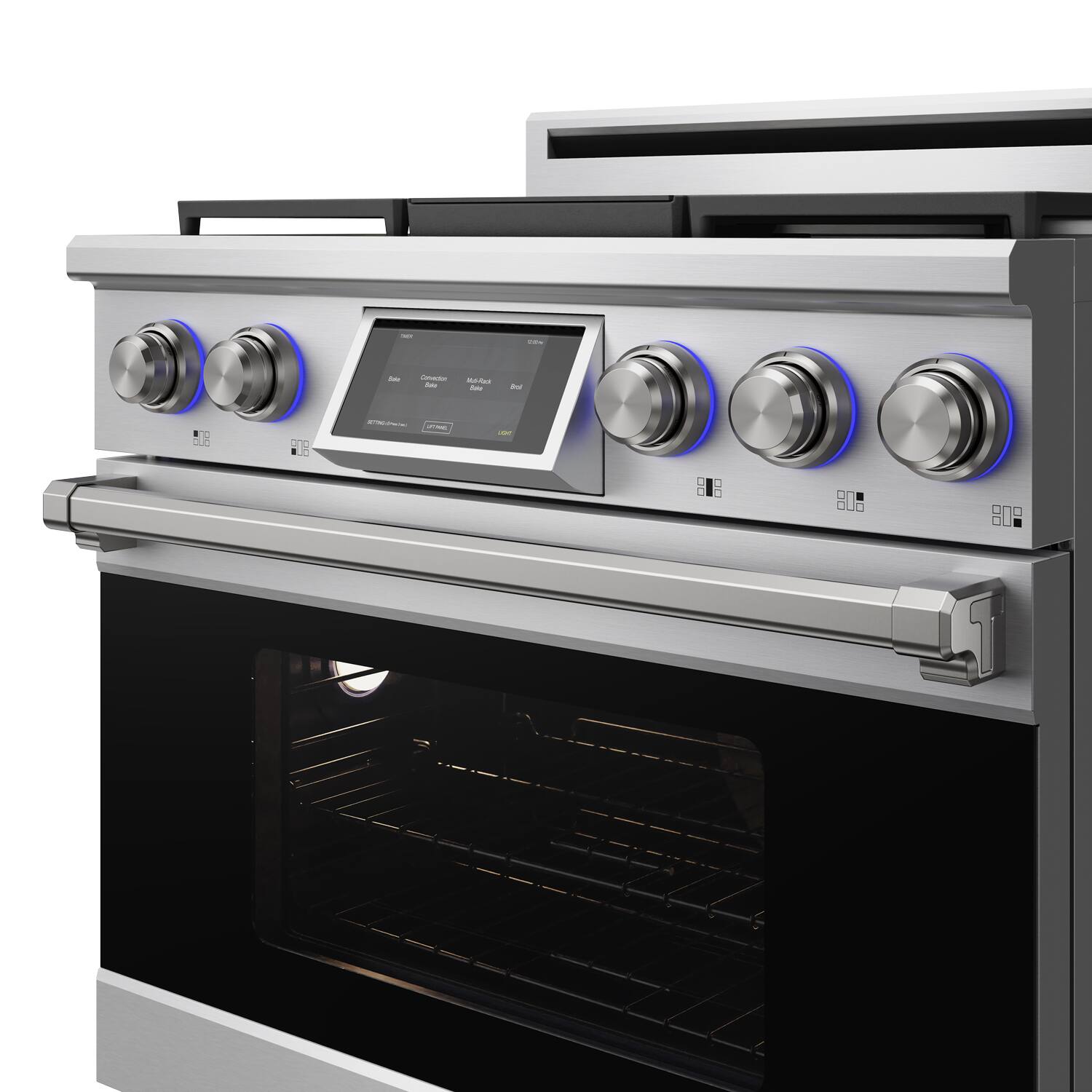 Alt View 5. Thor Kitchen - 6.0 Cu Ft. Freestanding Dual Fuel Gas Range With 5 Burners - Stainless Steel.