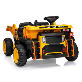 GARVEE - Ride on Dump Truck with Dump Bed, 24v Ride on Construction Vehicle with Remote Control, Extra Shovel, 3 Speeds