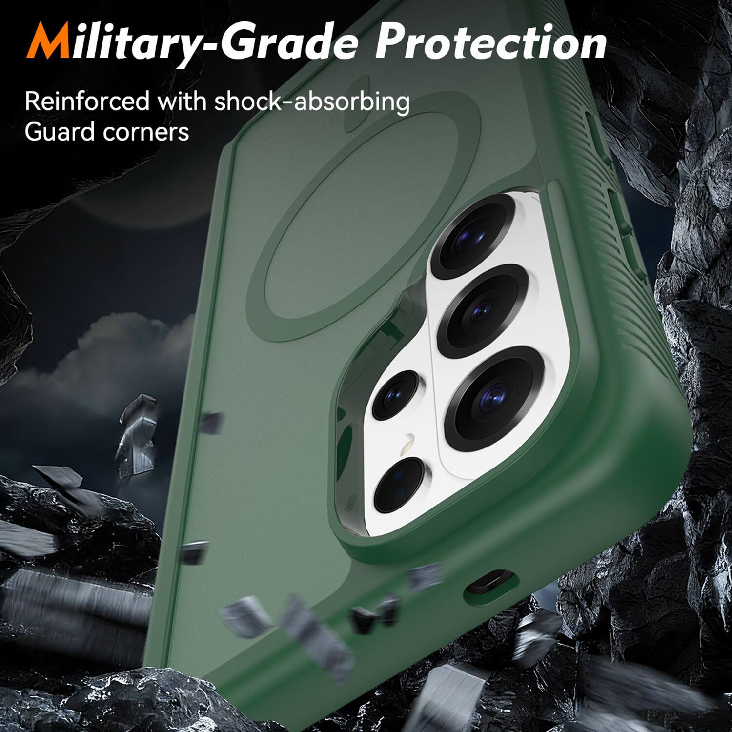 Military-Grade Protection  
Reinforced with shock-absorbing Guard corners