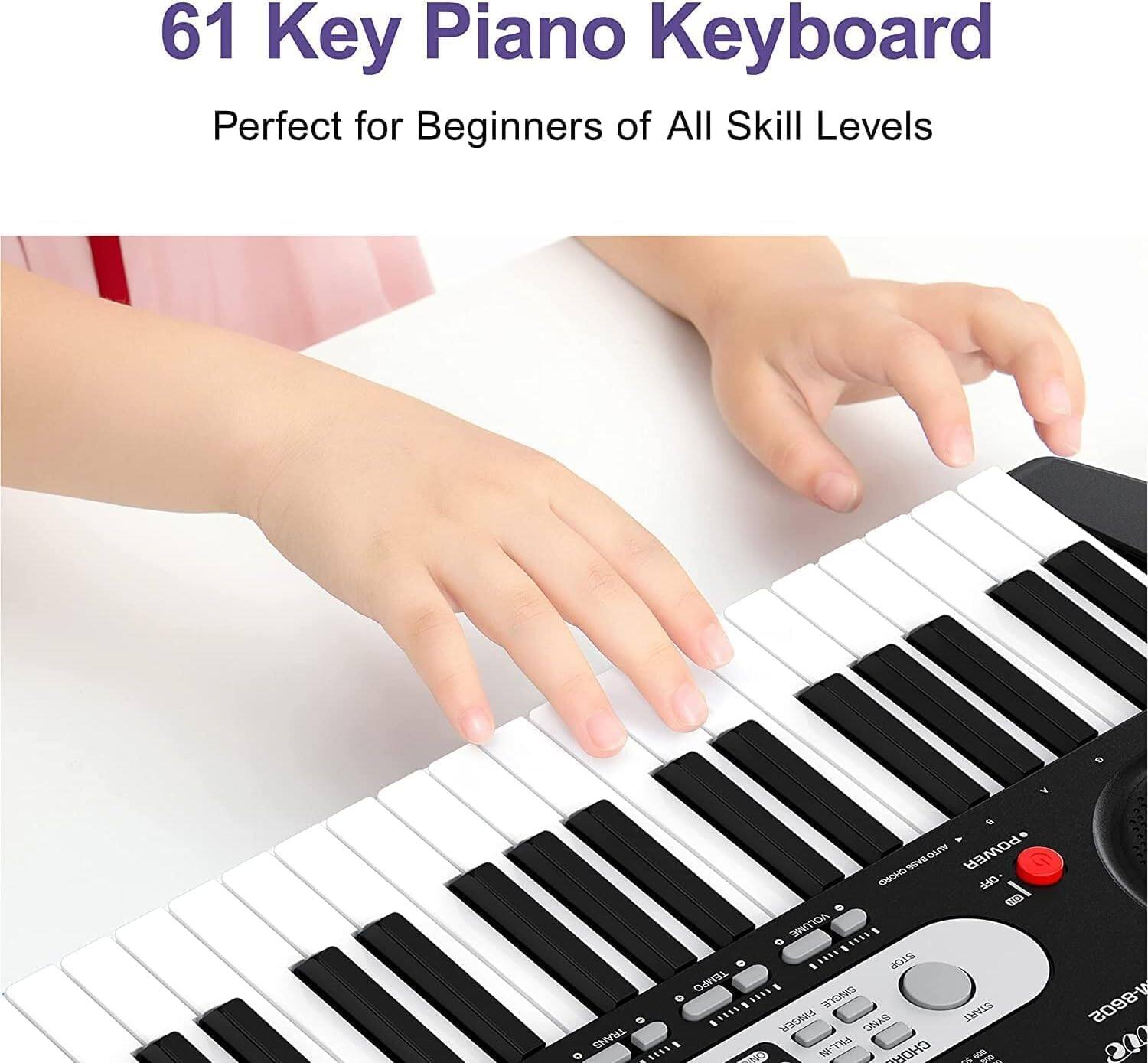 61 Key Piano Keyboard  
Perfect for Beginners of All Skill Levels
