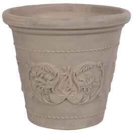 Sunnydaze - 19.5 in Arabella Polyresin Outdoor Planter - Beige