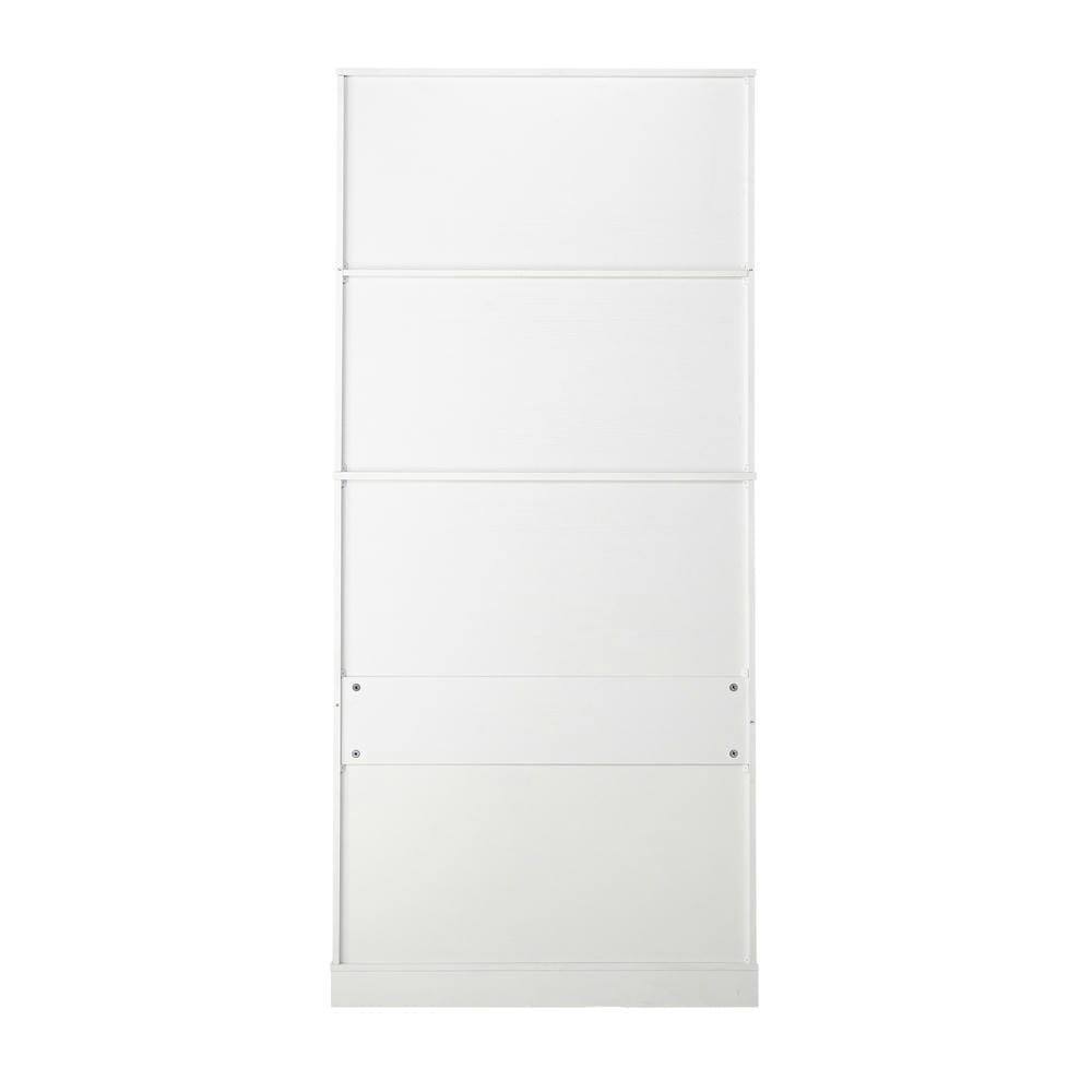 Alt View 7. Kadyn - 72" Fluted Storage Cabinet with Keyboard Drawers for Office Use - White - White.